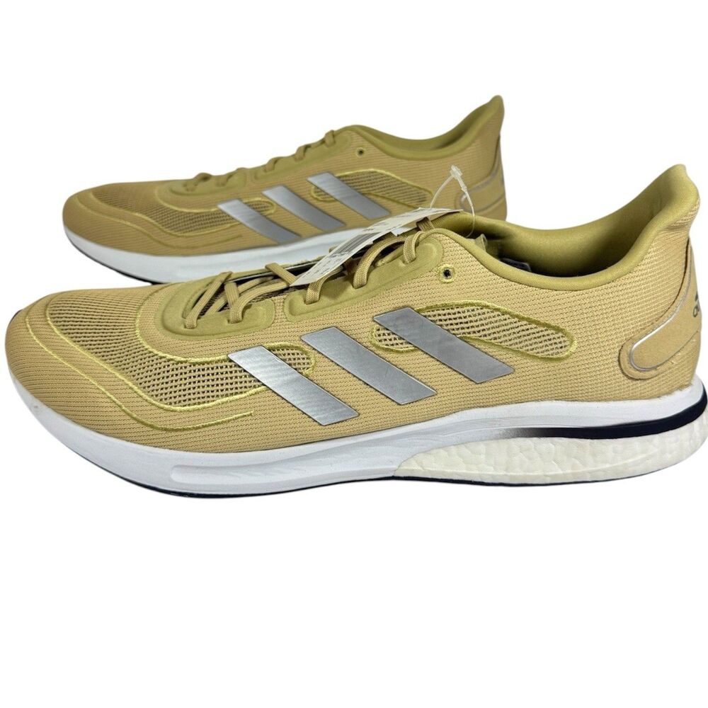 Size 16-Men’s adidas Supernova Running Shoes Gold White Running Shoes FX7414 NEW